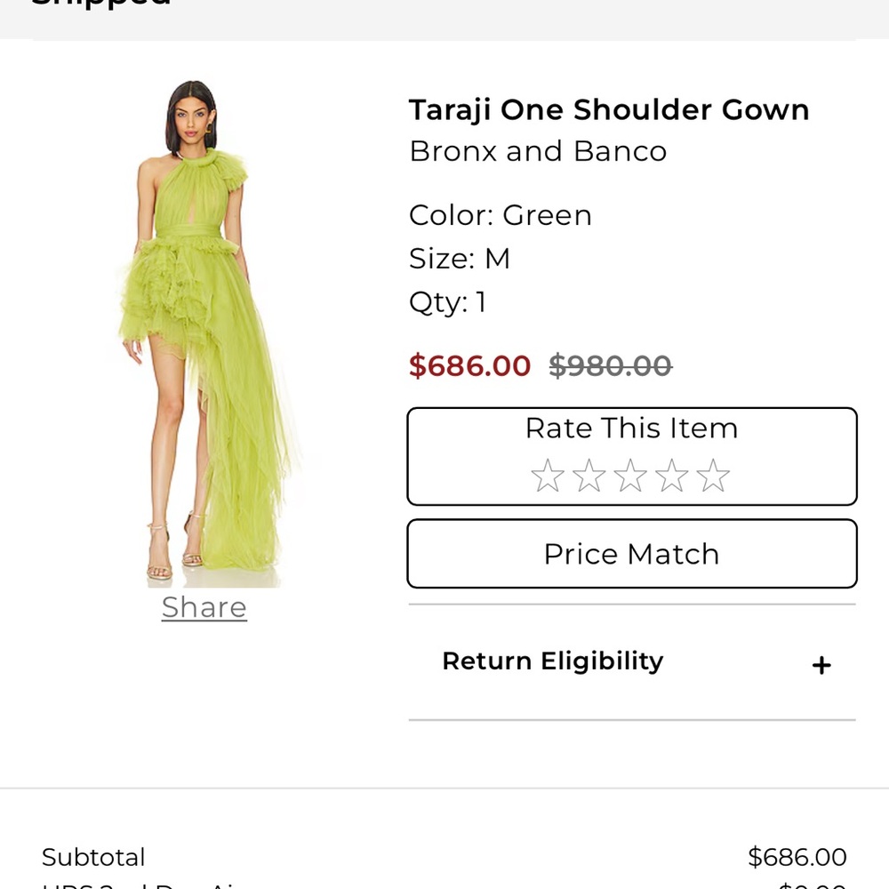 Bronx and Banco Lime One Shoulder Dress never been worn with tags